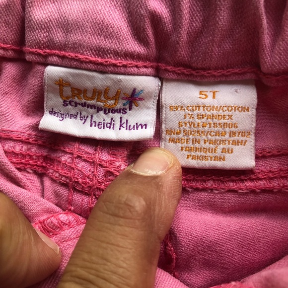 Truly Scrumptious Designed By Heidi Klum Pink Denim Jeans Pants Girls Size 5T - Picture 3 of 16